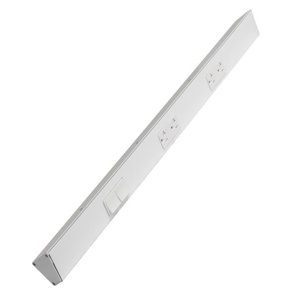 30" 20 amp 120 volt White 2 Single Pole Switch/Receptacle Combination Power Strip